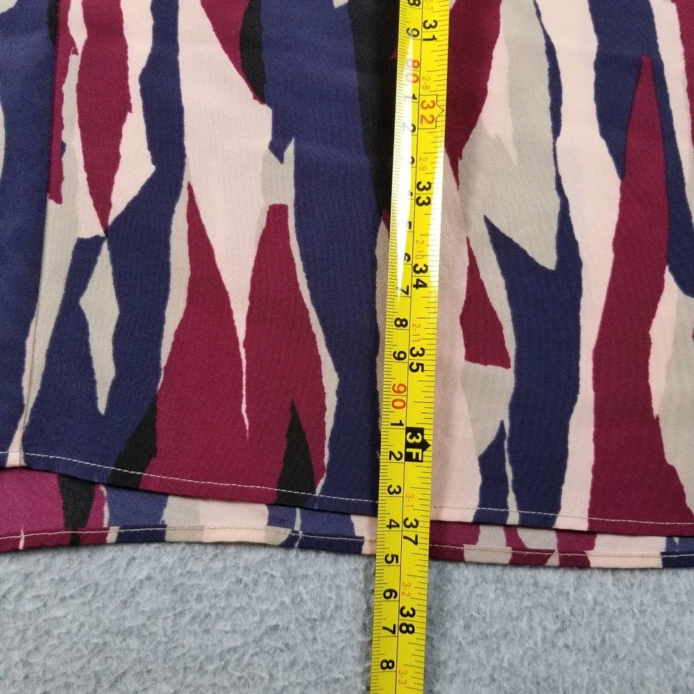 Madison Dress Women XL Multicolor Abstract Ruffle Short Sleeve Shift Casual Work